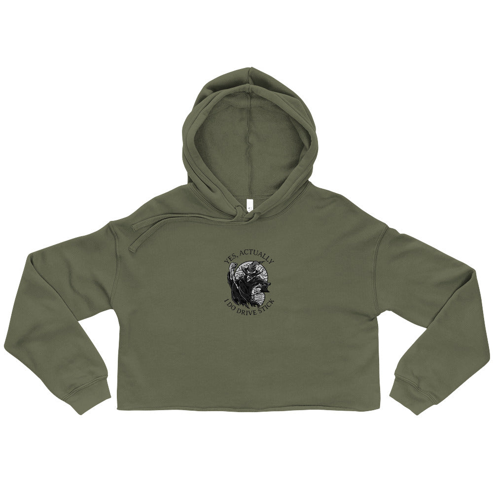 Witches Drive Stick /. Crop Hoodie