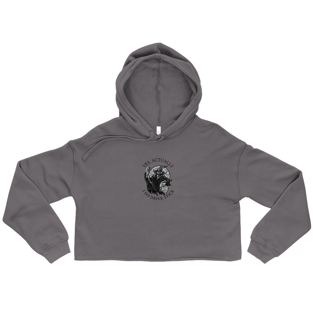 Witches Drive Stick /. Crop Hoodie